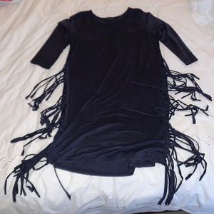Miracle Berry FRINGE micro suede dress size M/L